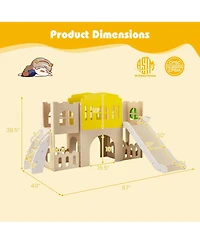 Mecale 7-in-1 Toddler Slide Set for Kids with Climber and Basketball Hoop