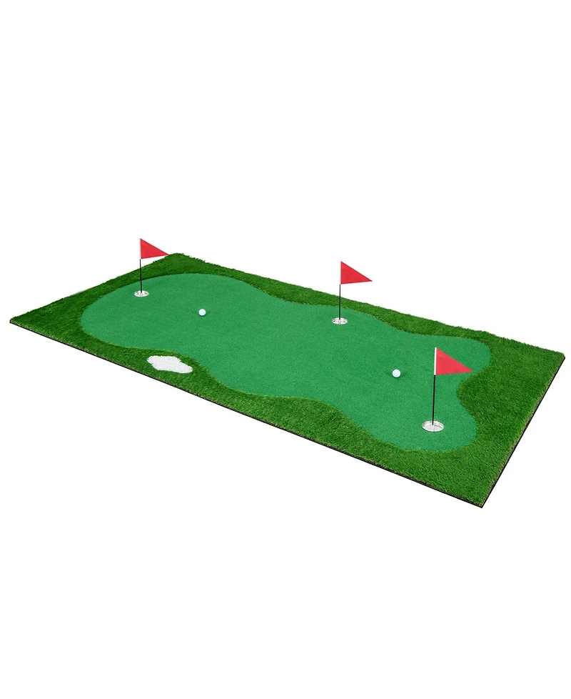 Sugift Golf Putting Green with Realistic Artificial Grass Turf-l