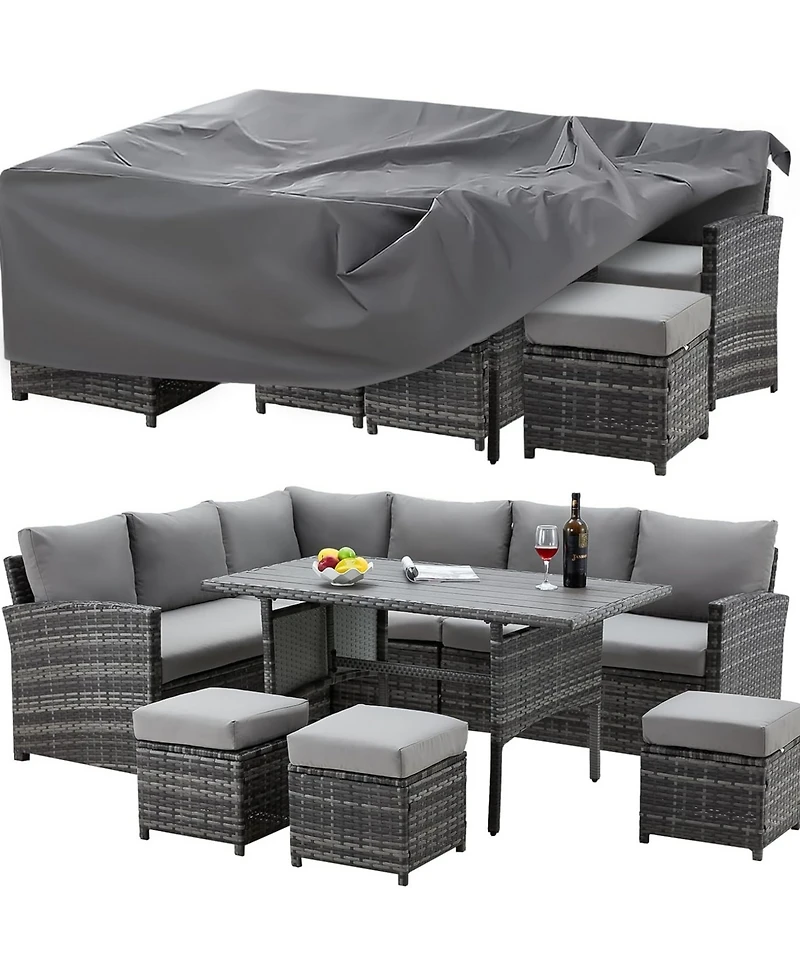 Aecojoy Patio Furniture Cover, Waterproof Outdoor Patio Table and Chair Set Covers, 90.5"x72.5"x27.5"