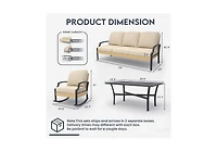 Aecojoy Outdoor Patio Furniture Set with Rocking Chair, 4 Piece Rattan Conversation Bistro Set with Coffee Table