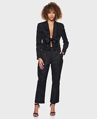 Alex & Sophia Women's High-Rise Jacquard Pants