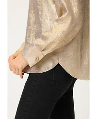 Olsen Women's Metallic Crinkle Shirt