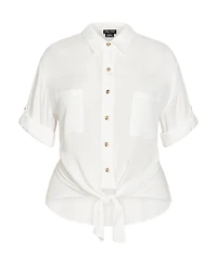 City Chic Women's Tropical Tie Top