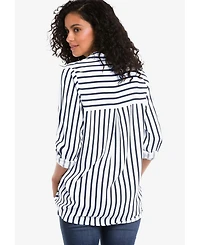 Ellos Women's Button Placket Popover Tunic