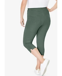 Woman Within Plus Size Eyelet Henley Tee