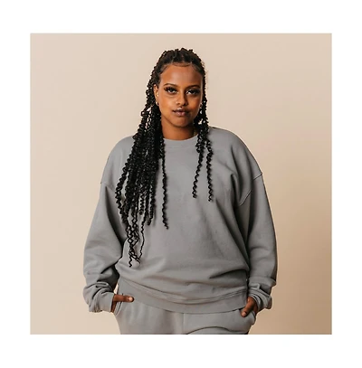 Ocio Women's Organic Cotton Teddy Oversized Crewneck