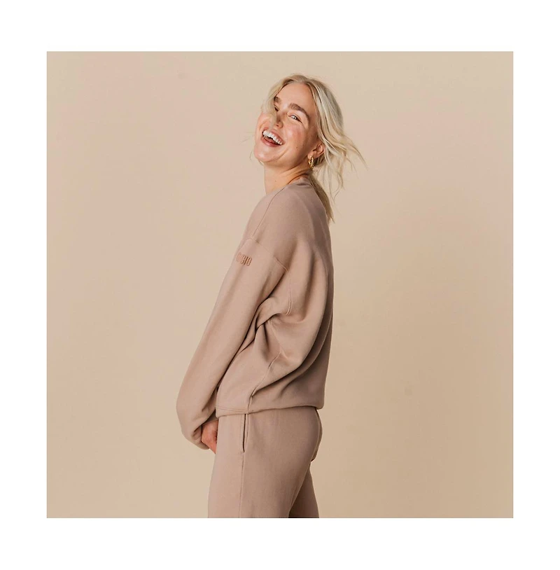 Ocio Women's Organic Cotton Teddy Oversized Crewneck
