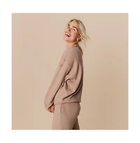 Ocio Women's Organic Cotton Teddy Oversized Crewneck