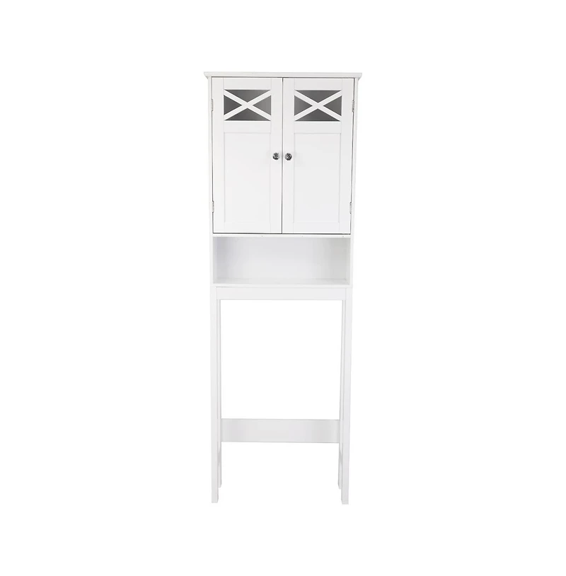 Slickblue Toilet Storage Cabinet with Double Doors and Shelves