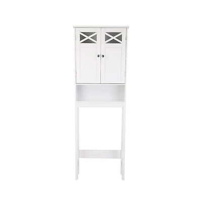 Slickblue Toilet Storage Cabinet with Double Doors and Shelves