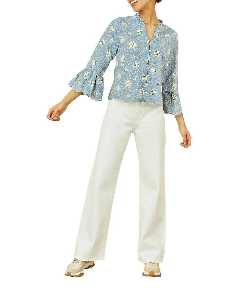 Yumi Women's Daisy Broderie Shirt