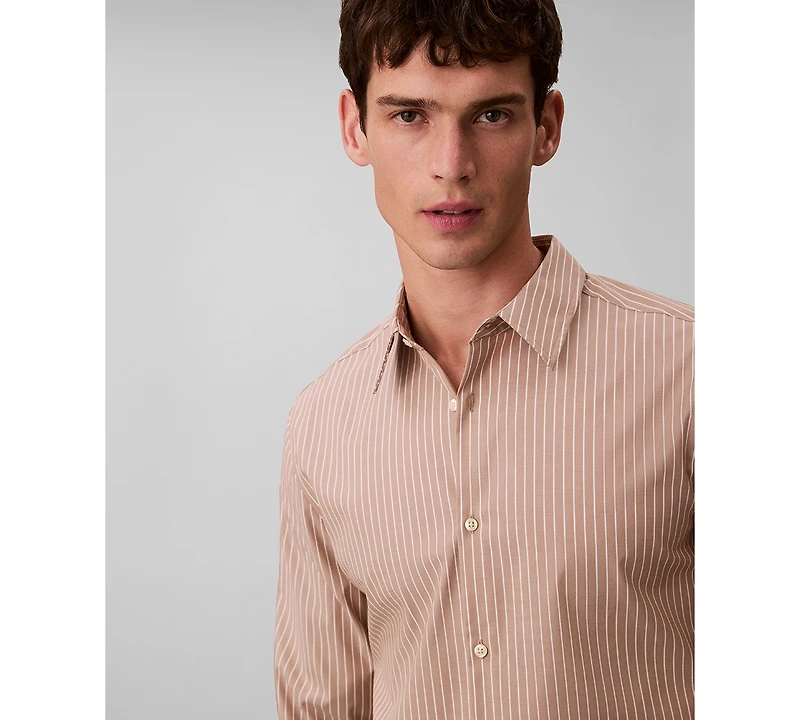 Calvin Klein Men's Stretch Striped Slim Button-Down Shirt