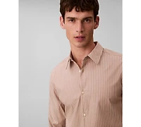 Calvin Klein Men's Stretch Striped Slim Button-Down Shirt