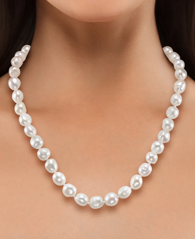 Macy's Baroque Pearl Necklace (9-10mm) in Sterling Silver
