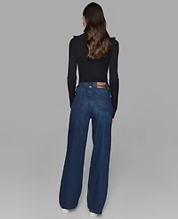 Karl Lagerfeld Paris Women's Denim Wide-Leg Jeans