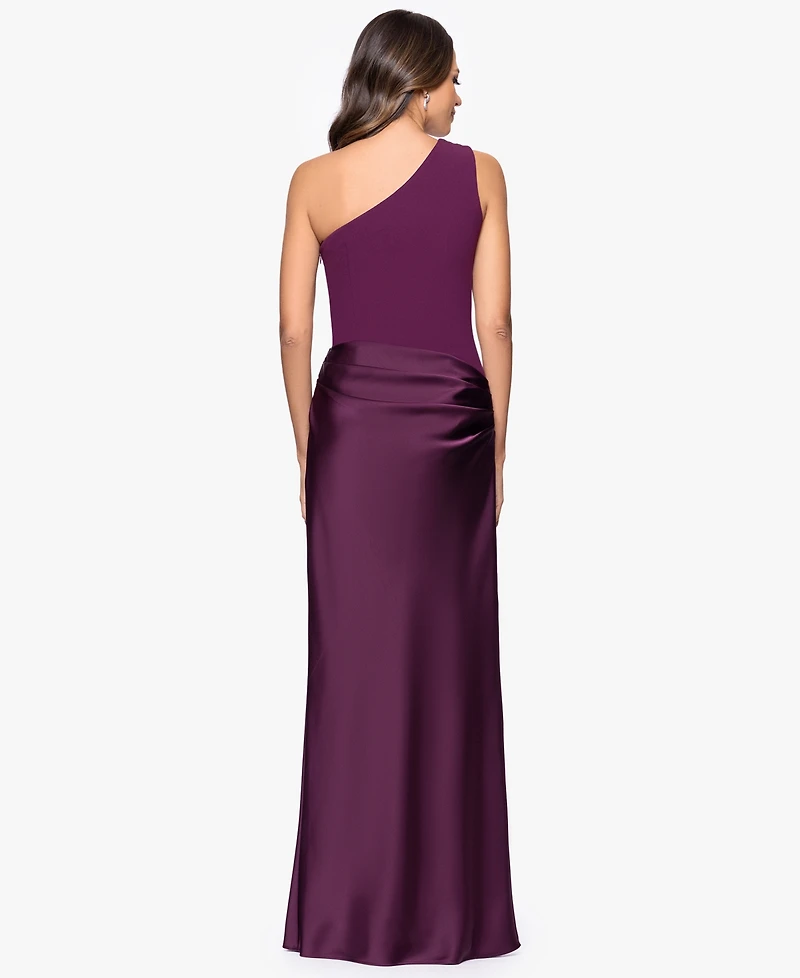 Betsy & Adam Women's One Shoulder Dress