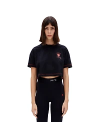 Pcfg Women's Cotton Stitch Detail Cropped T-Shirt