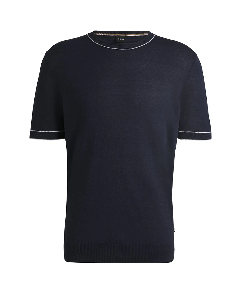 Boss by Hugo Men's Linen-Blend Knit Sweatshirt