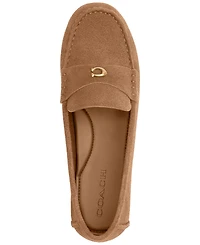 Coach Women's Sculpted C Round Toe Suede Driver Loafers