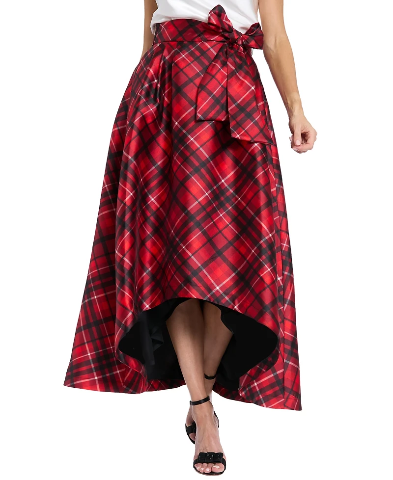Muse Women's High-Low Plaid Pattern Skirt