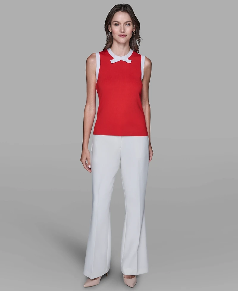 Karl Lagerfeld Paris Women's Bow-Tie Sleeveless Sweater