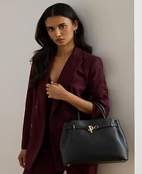 Lauren Ralph Leather Blaike Satchel Bag