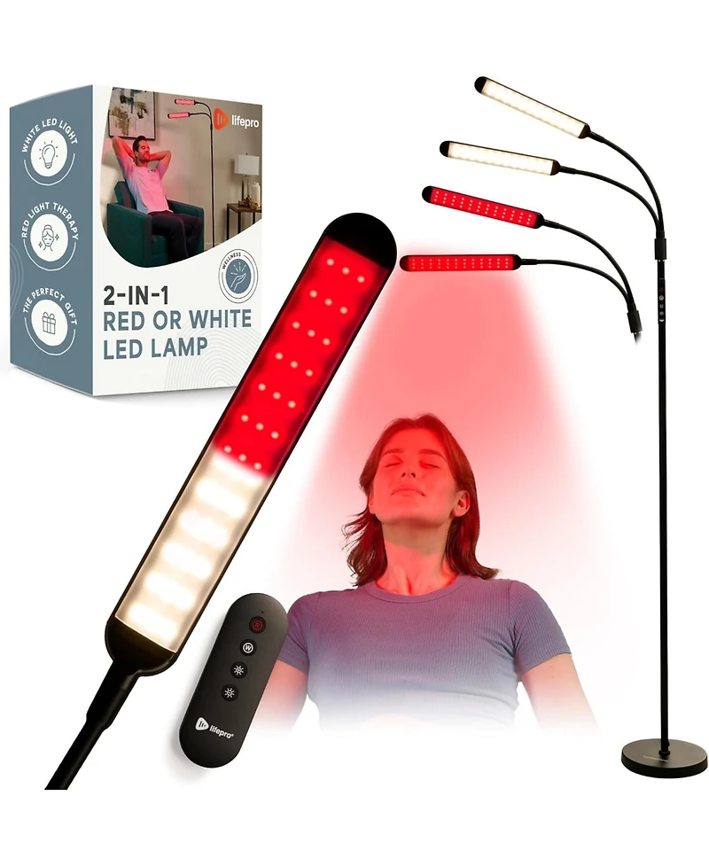 LifePro Dual Head Red & Infrared Light Therapy Lamp – 216 Led, 660nm & 850nm Modes for Skin Health, Pain Relief, Circulation & Wellness