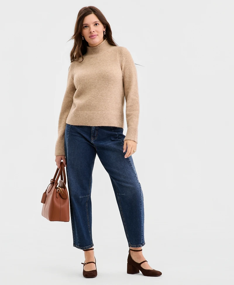 On 34th Women's Roll Mock-Neck Sweater, Macy's Exclusive