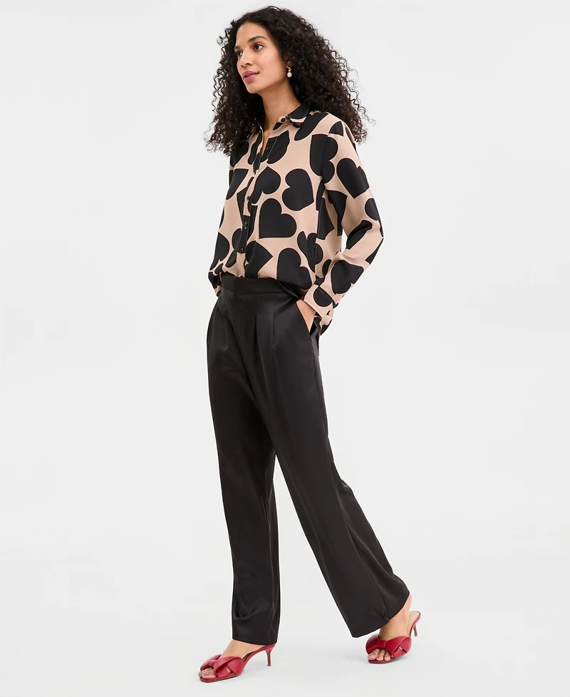 On 34th Women's Solid Satin Wide-Leg Pants, Macy's Exclusive