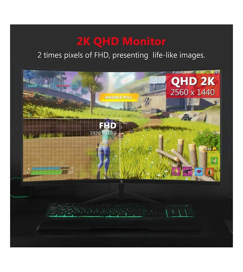 Z-edge 27 inch Qhd 2K 2560 x 1440 165Hz 1ms Curved Gaming Monitor
