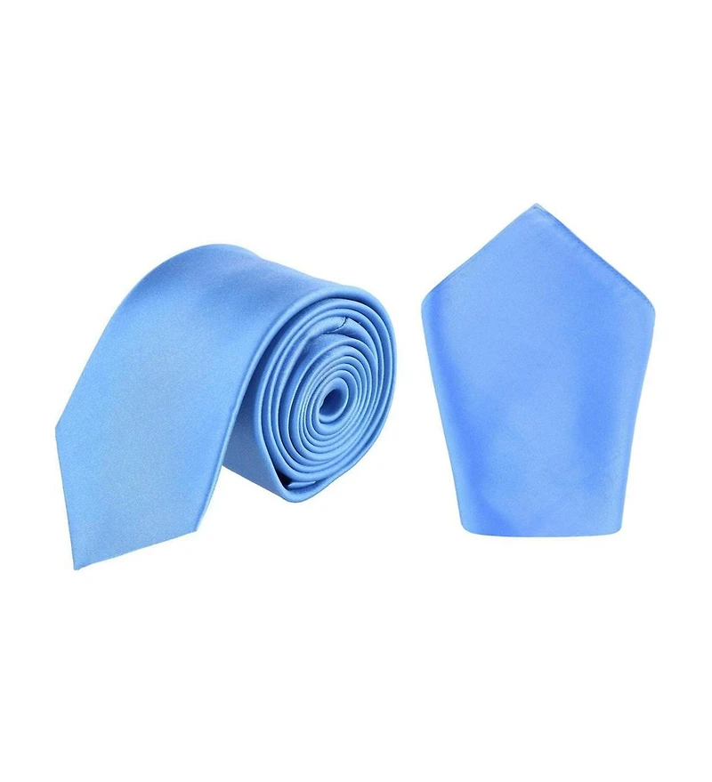 Trafalgar Men's Sutton Solid Color Silk Necktie and Pocket Square Combo