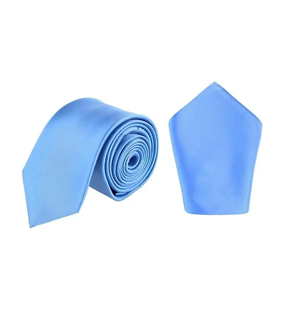 Trafalgar Men's Sutton Solid Color Silk Necktie and Pocket Square Combo