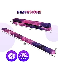 Sugift Folding Balance Beam with Solid Wood Base and Anti-slip Bottom-Pink.