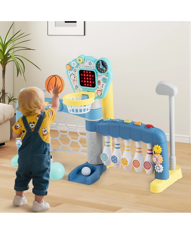 Sugift / 5-in-1 design, adjustable basketball hoop, suitable for 18+ months boys and girls / Toddler Sports Toy