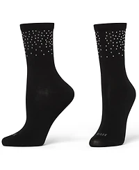 Hue Women's 2-Pack Rhinestone Border Crew Socks