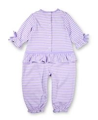 Florence Eiseman Baby Girls Stripe Knit Longall With Heart Flowers