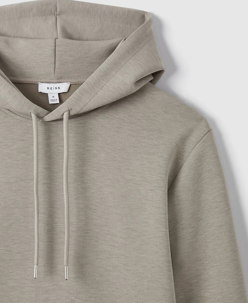 Reiss Men's Fabien Interlock Jersey Drawstring Hoodie