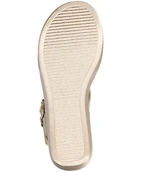 Journee Collection Women's Bianca Double Buckle Platform Wedge Sandals