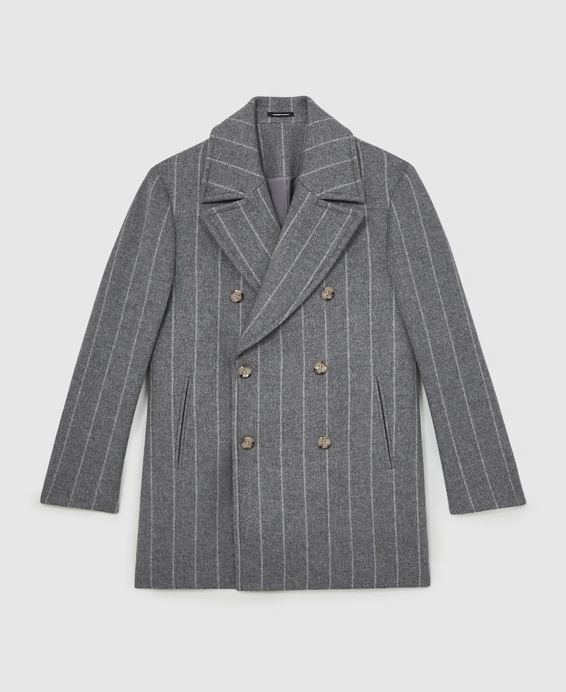 Reiss Men's Wool-Blend Chalk-Stripe Pea Coat