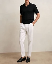 Reiss Men's Merino Wool Open Collar Polo Shirt