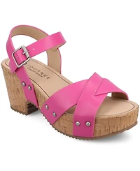 Journee Collection Womens Valentina Comfort System Ankle Strap Platform Dress Sandals