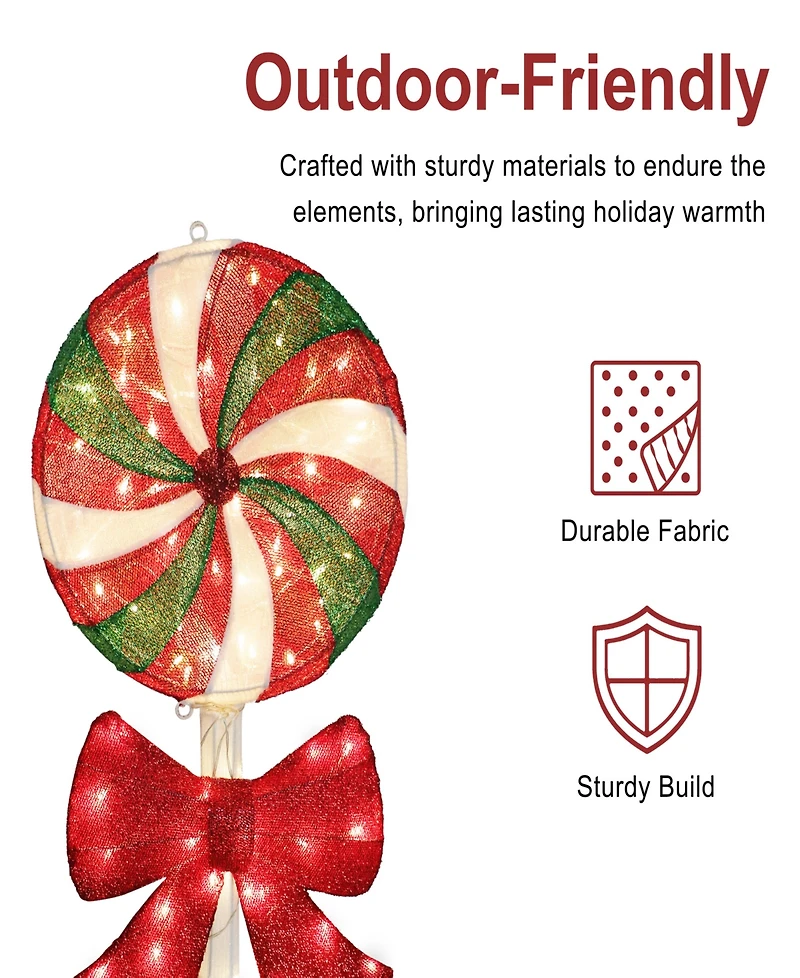 Puleo International 3' Pre-Lit Lollipop Christmas Holiday Decor