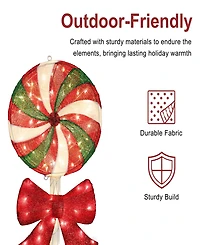 Puleo International 3' Pre-Lit Lollipop Christmas Holiday Decor