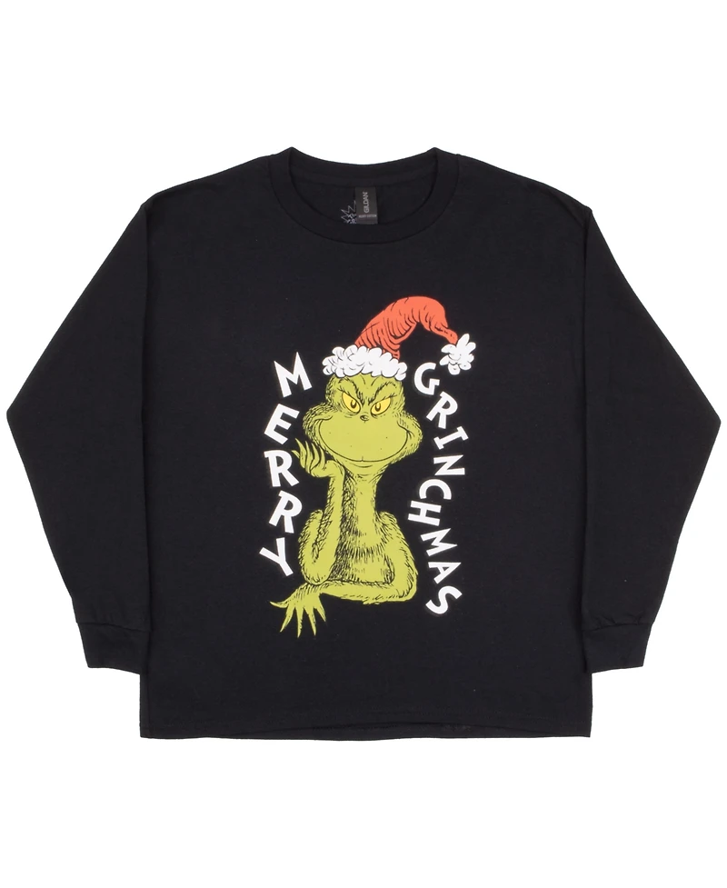 The Grinch Dr. Seuss Boy's Christmas Big Boys Long Sleeve Tee