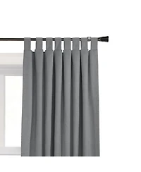 Thermaplus Commonwealth Ventura Tab Top Dressing Window Curtain Panel Pair - 52x63", Dark Grey