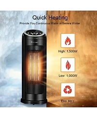Sugift 1500 W Led Portable Oscillating Ptc Ceramic Space Heater.