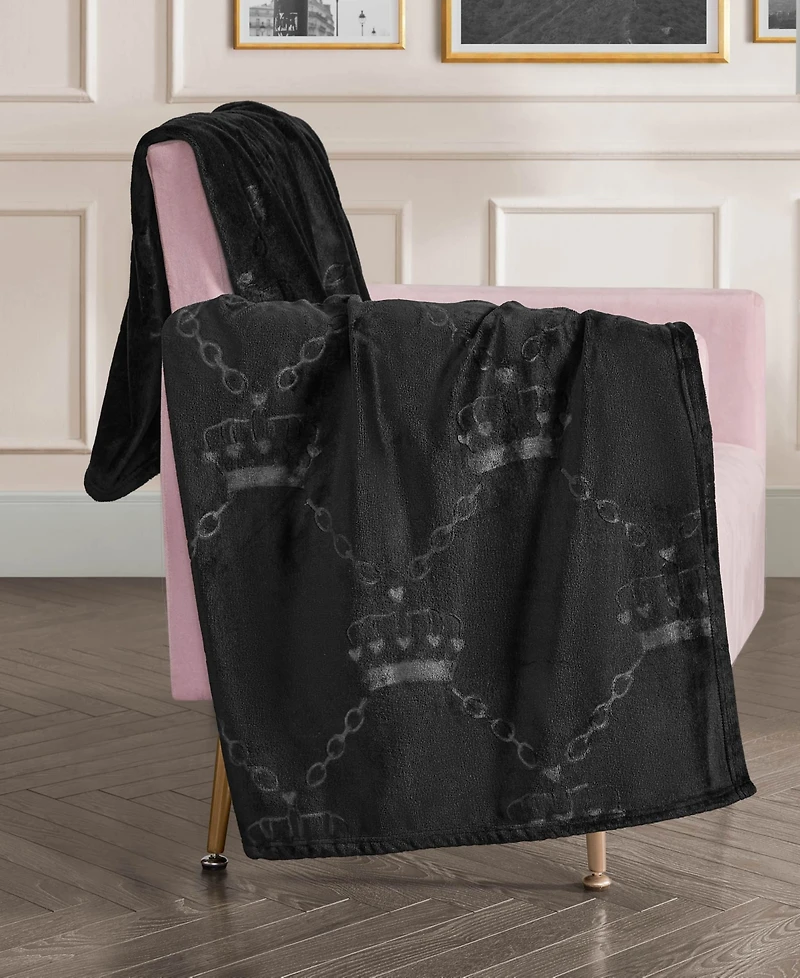 Juicy Couture Embossed Crown Throw, 50" x 70"