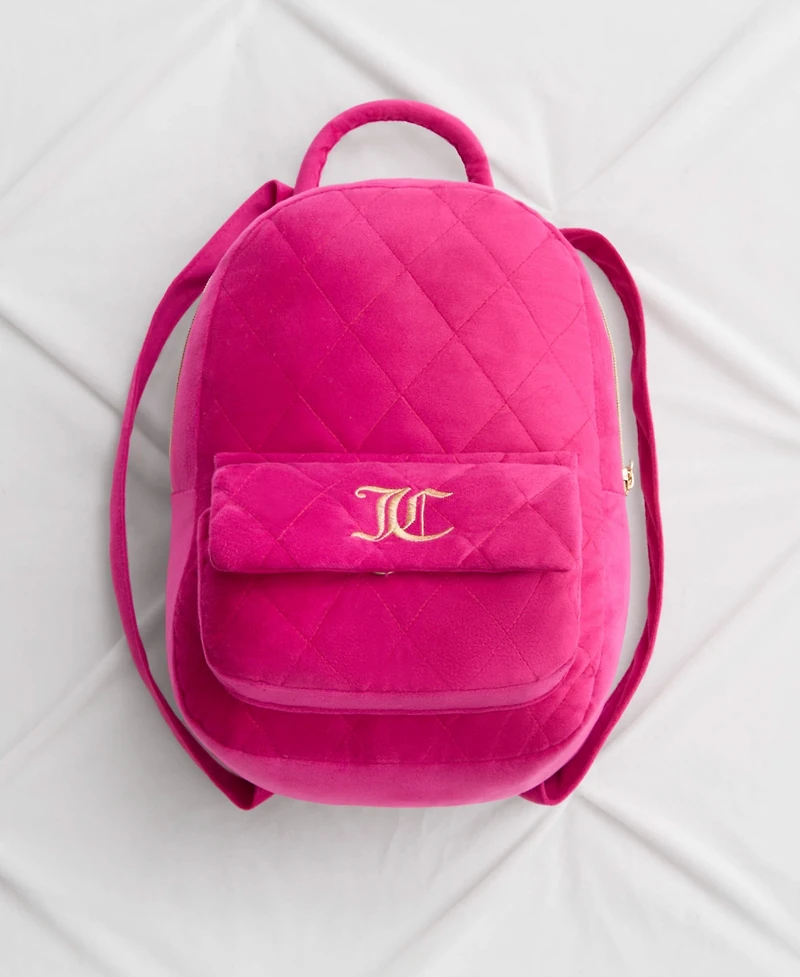 Juicy Couture Quilted Backpack Shaped Decorative Pillow, 12" x 8.5"