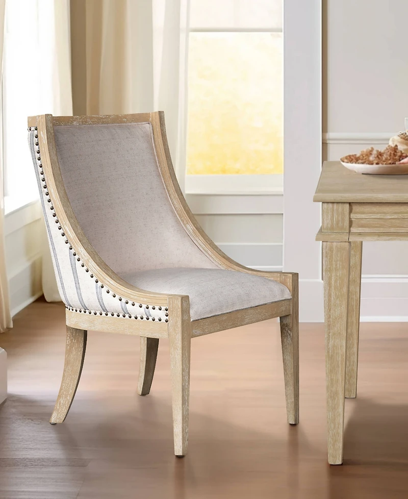 Martha Stewart Collection 24" Upholstery Brass Nailhead Trim Dining Chair