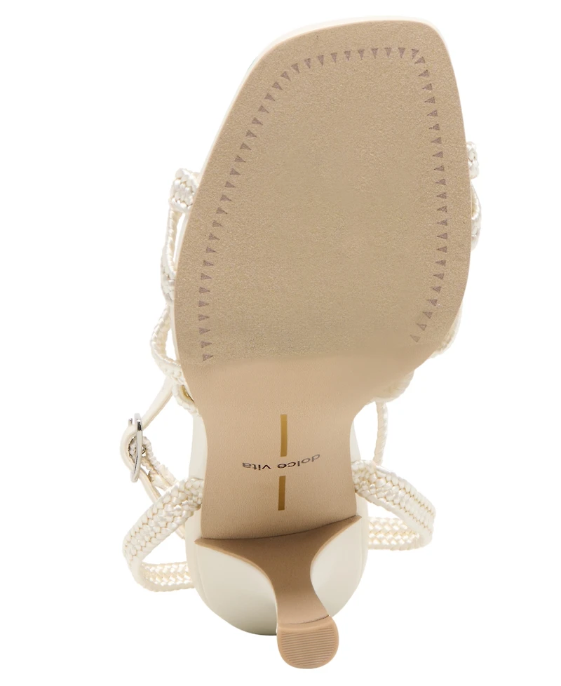Dolce Vita Women's Helle Imitation Pearl Strappy High Heel Dress Sandals